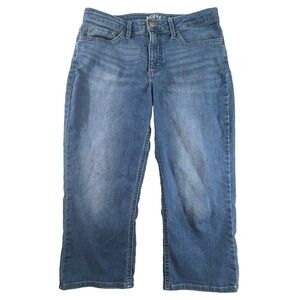 Riders By Lee Capri Jeans Womens 10M Mid Rise Stretch Denim Cropped Blue Pants
